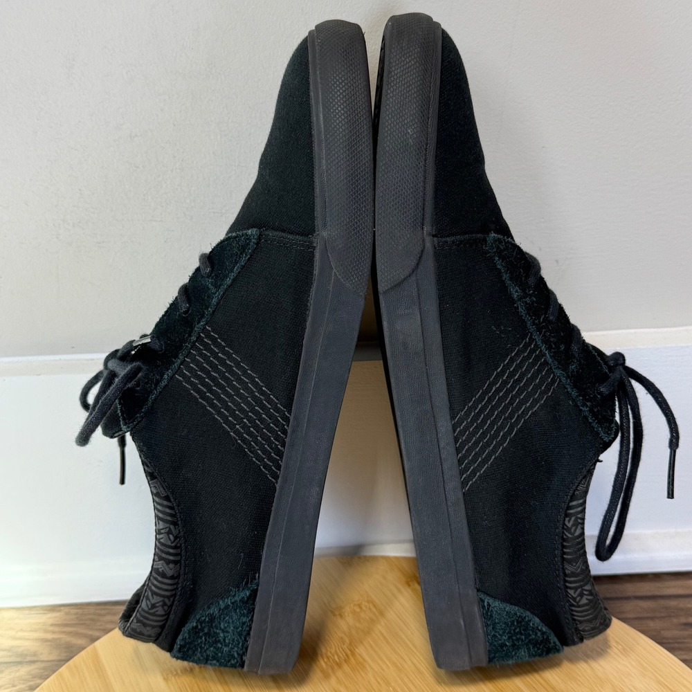 Good Reef Ridge Sneakers Mens 11 Black Good Canvas Suede Low Top RF003314 - Picture 5 of 8